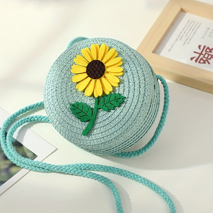 Chic Summer Straw Crossbody Bag for Youngsters - Durable, Zip Closure, Perfect for Beach & Everyday Use